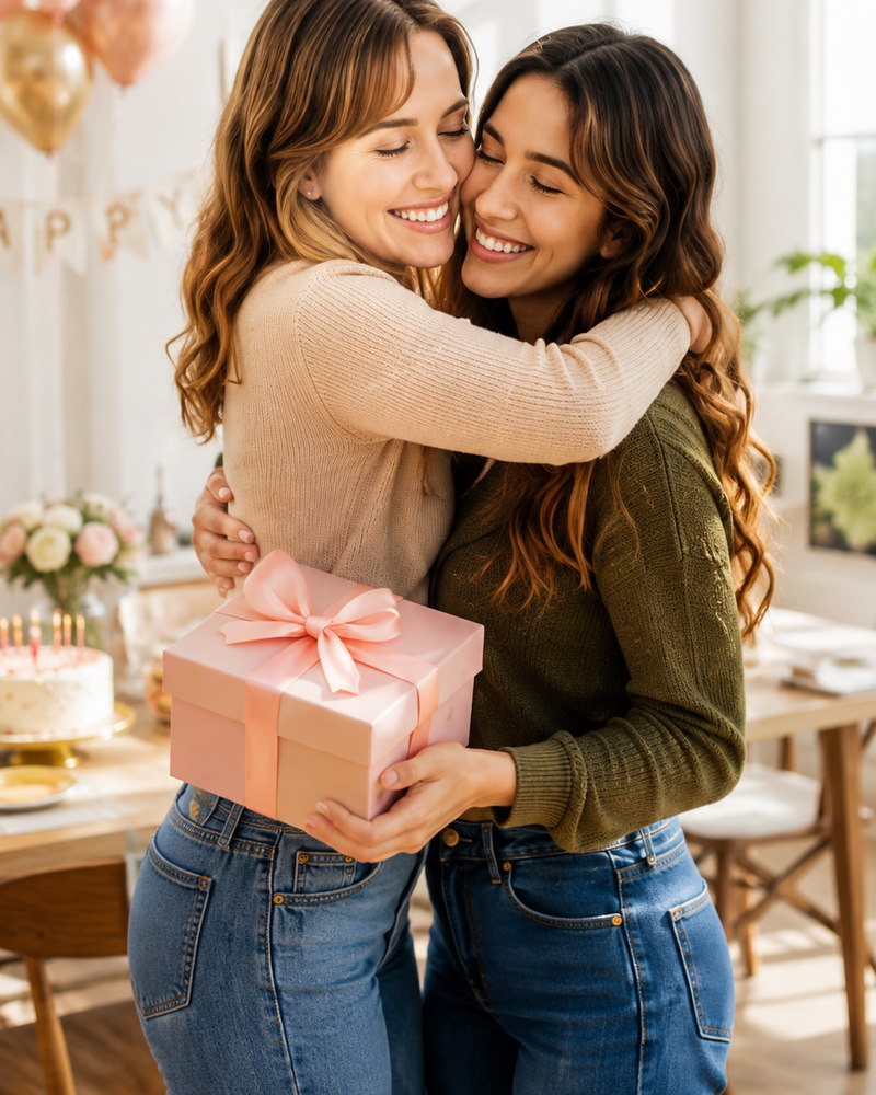 A couple sharing a joyful celebration together